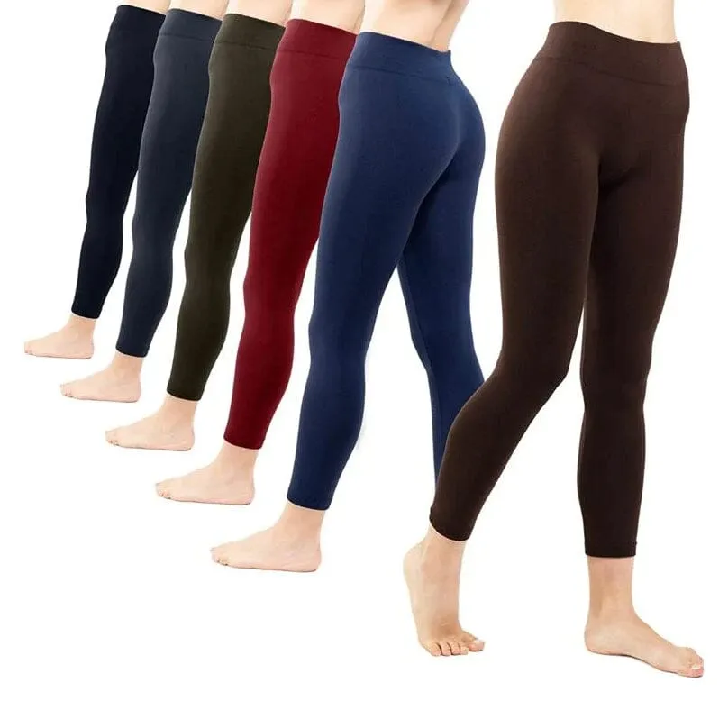 3-Pack: Women’s Fleece Lined Leggings High Waist Soft Stretchy Warm Leggings