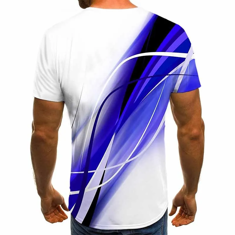 3D Print Men's Graphic Tee in Blue, Purple, Yellow, Orange, and Red - Streetwear Essential