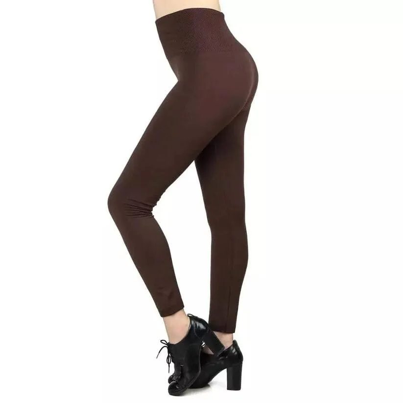 4-Pack: Women’s Fleece Lined Leggings High Waist (One Size)