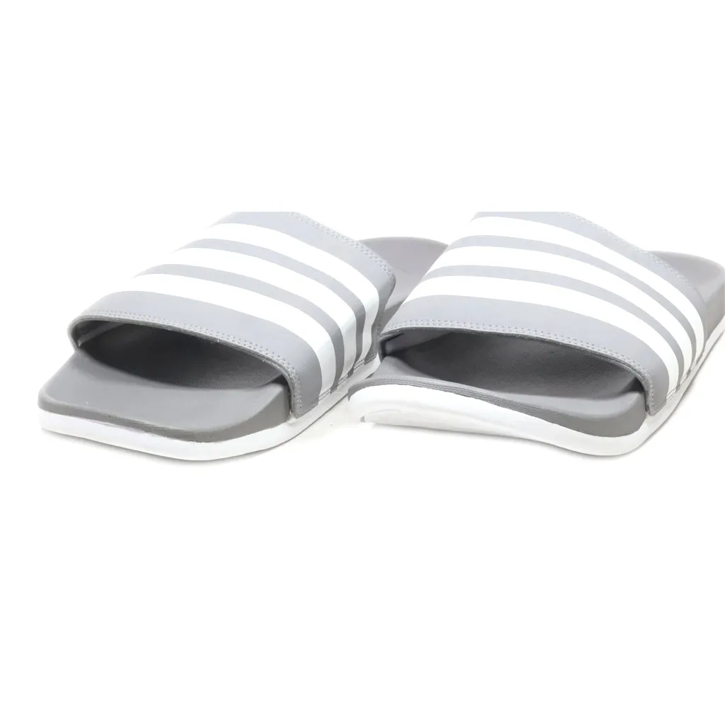 Adidas Adilette Sliders Pu Leather Grey Colour For Men