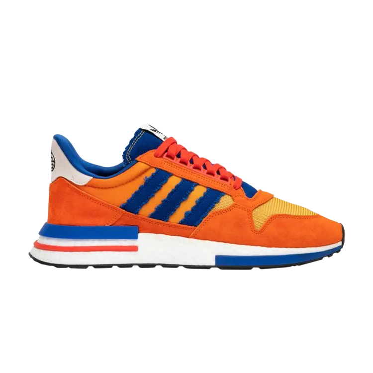 Adidas Dragon Ball Z x ZX 500 RM 'Son Goku' Blue Box Sneakers, Orange