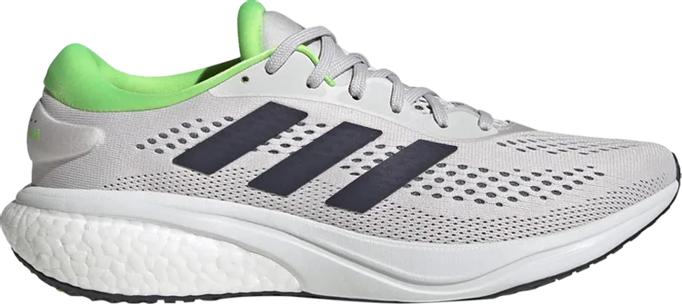 Adidas Supernova 2 'Dash Gray Solar Green' sneakers, gray