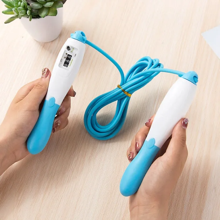 Adjustable Mechanical Counting PVC Skipping Rope Fitness Sports Equipment, Length: 3m(Blue White)