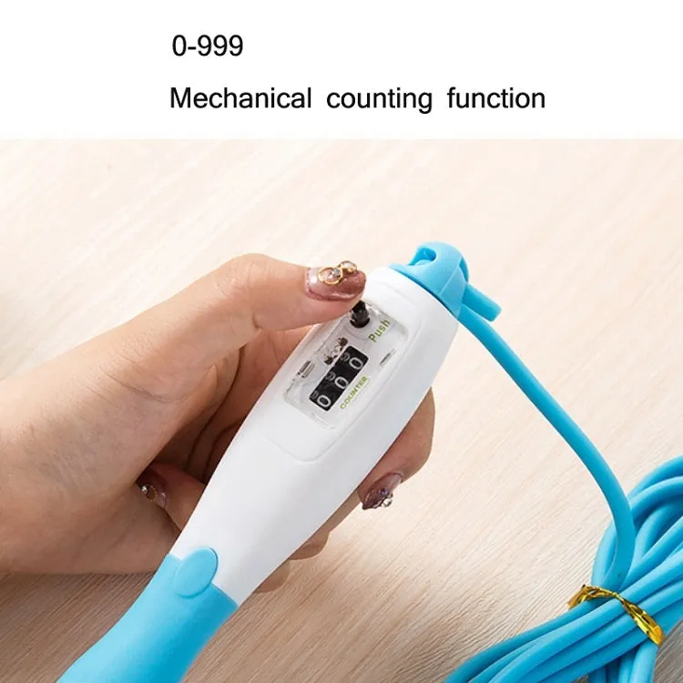 Adjustable Mechanical Counting PVC Skipping Rope Fitness Sports Equipment, Length: 3m(Blue White)