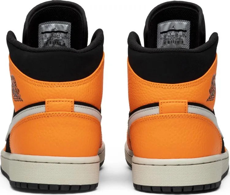 Air Jordan 1 Mid Black Cone Sneakers, Orange