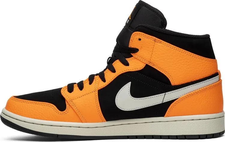 Air Jordan 1 Mid Black Cone Sneakers, Orange