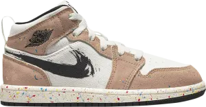 Air Jordan 1 Mid SE PS Brushstroke Paint Splatter, White