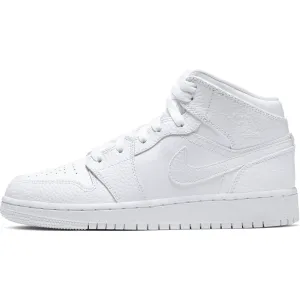 Air Jordan 1 Retro Mid GS 'Triple White'