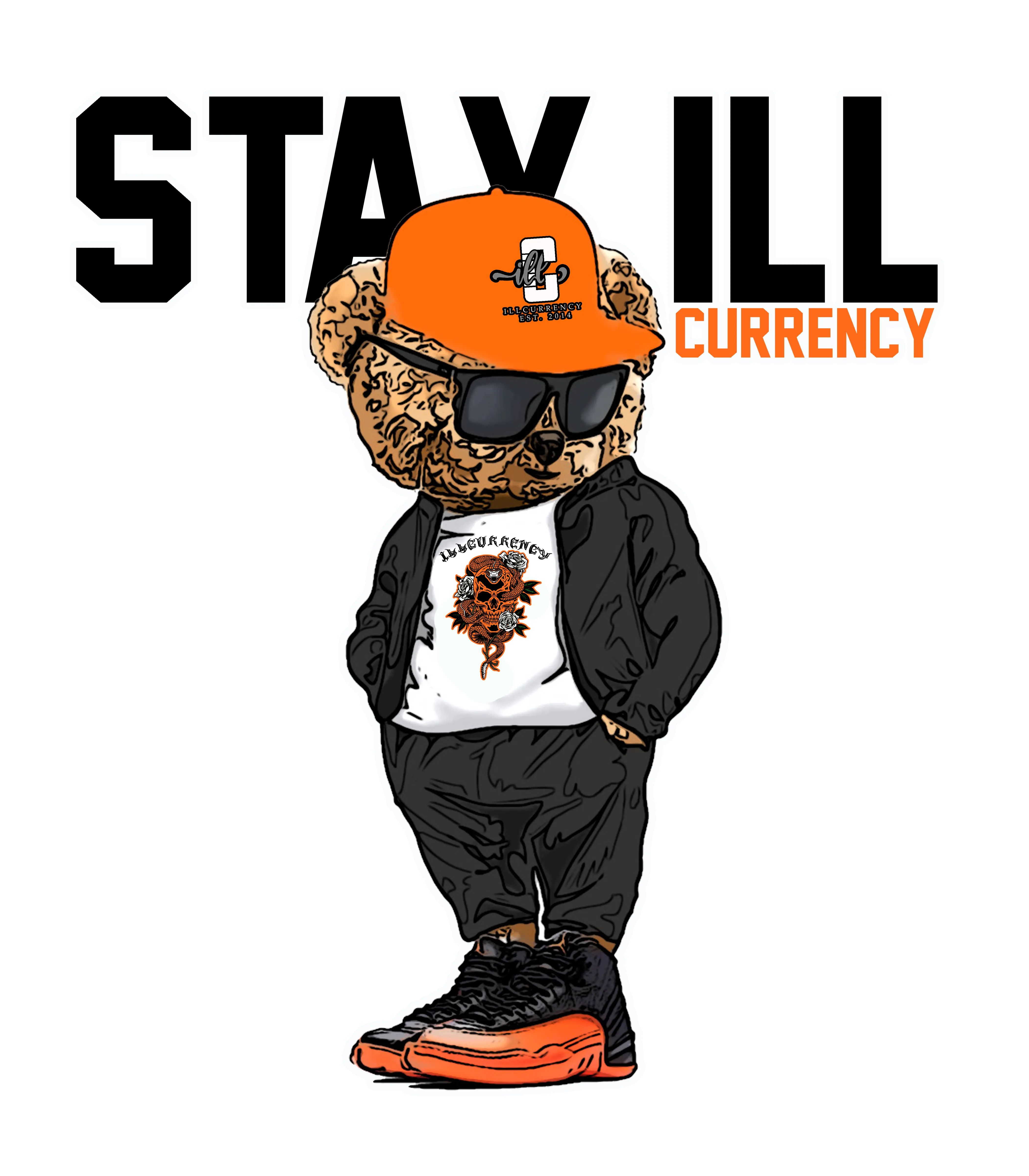 Air Jordan 12 “Brilliant Orange” | illcurrency White T-Shirt (Stay ill Bear)