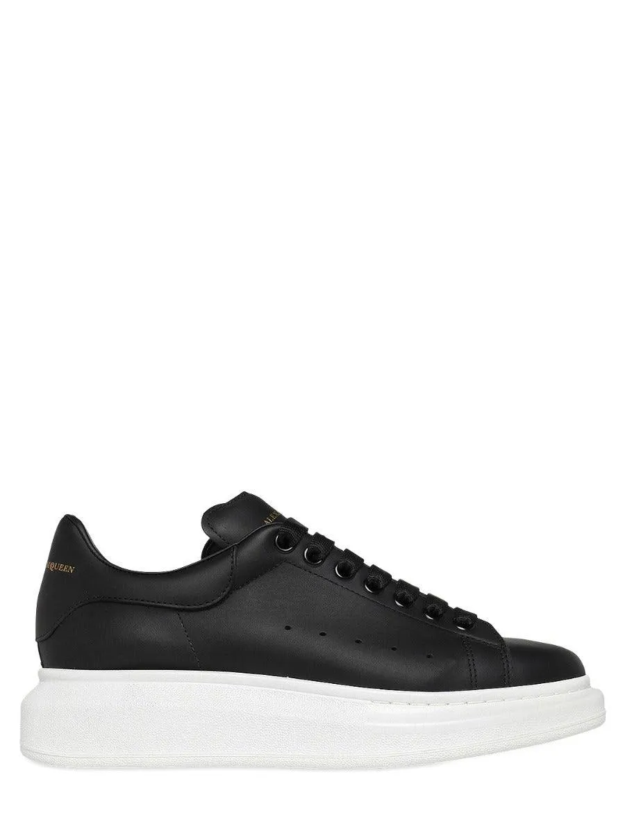 Alexander Mcqueen 45mm Leather Platform Black and White Sneakers