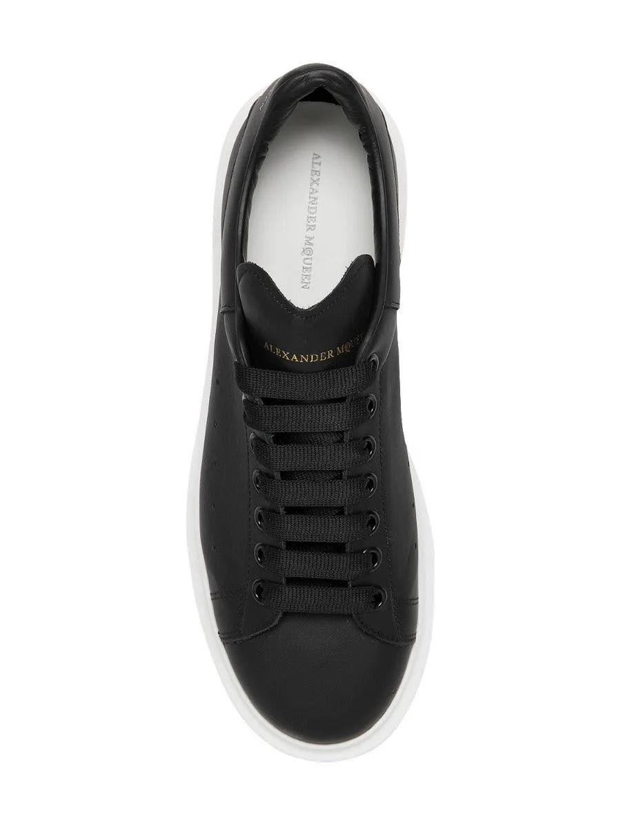 Alexander Mcqueen 45mm Leather Platform Black and White Sneakers