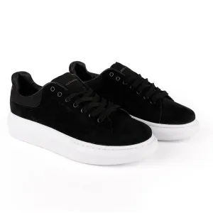 Alexander Mcqueen 45mm Suede Platform Black and White Sneakers