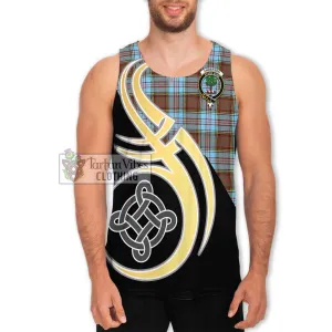 Anderson Ancient Tartan Men's Tank Top with Family Crest and Celtic Symbol Style