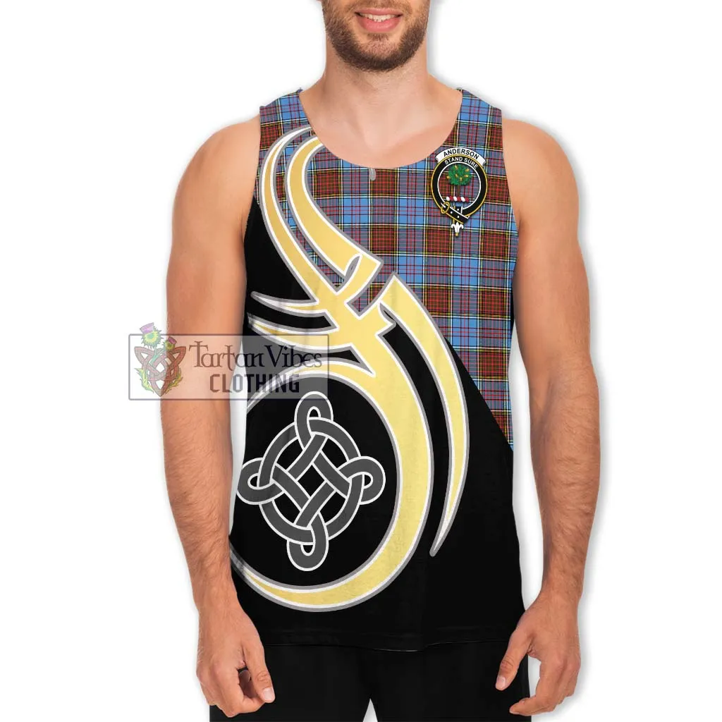 Anderson Modern Tartan Men's Tank Top with Family Crest and Celtic Symbol Style