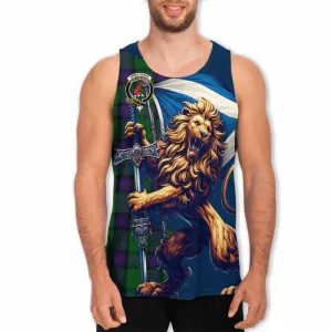 Armstrong Tartan Family Crest Men's Tank Top with Scottish Majestic Lion