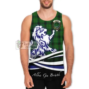 Arthur Highland Tartan Men's Tank Top with Alba Gu Brath Regal Lion Emblem