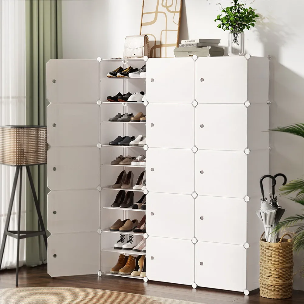 Artiss Shoe Cabinet DIY Shoe Box White Cube Portable Organiser Storage Stand