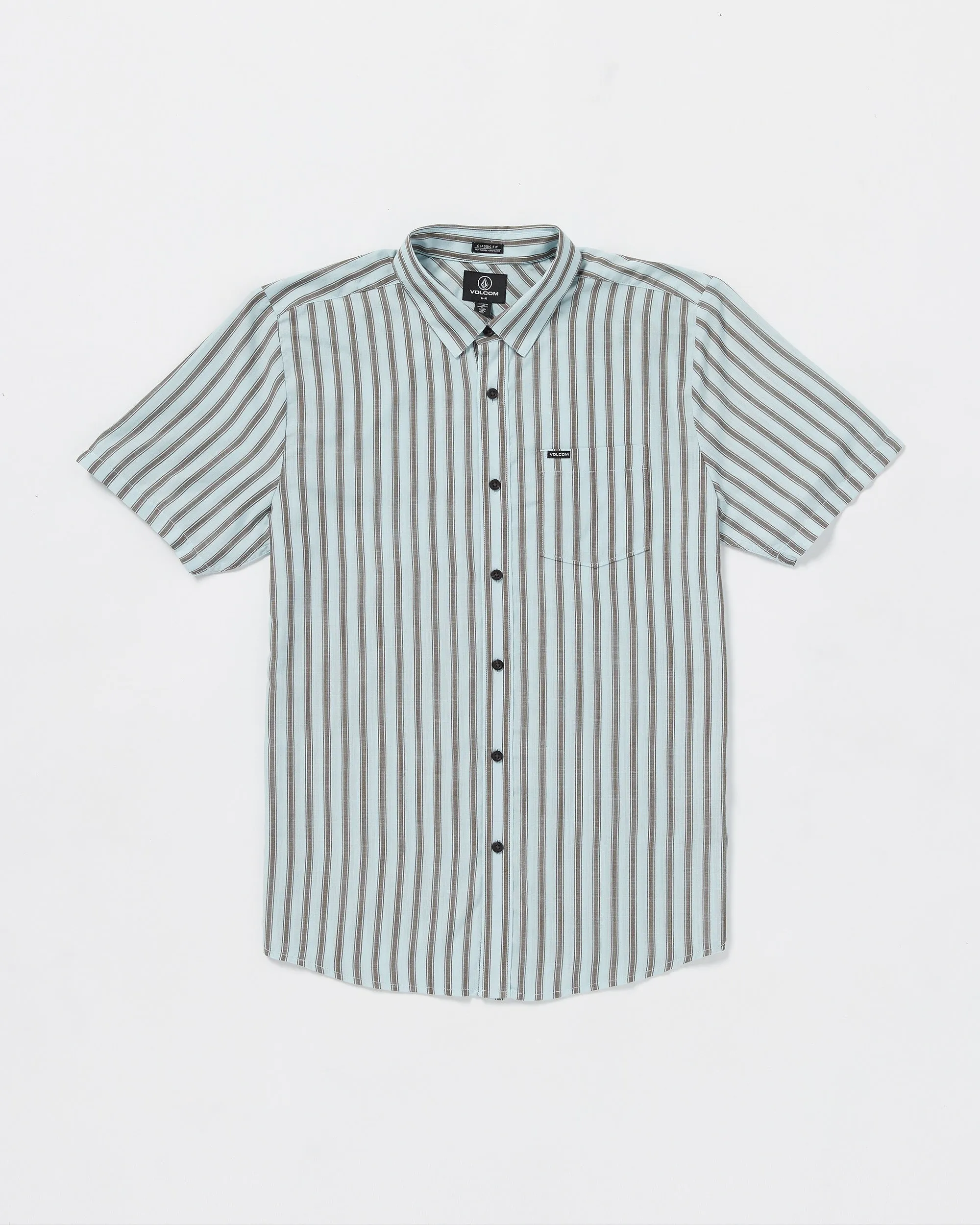 Arvostripe Woven Short Sleeve Shirt - Road Sky