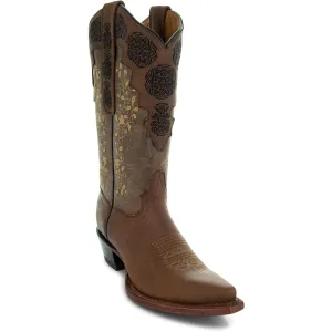 Autumn Gold Women's Embroidered Cowgirl Boots by Soto Boots M4003