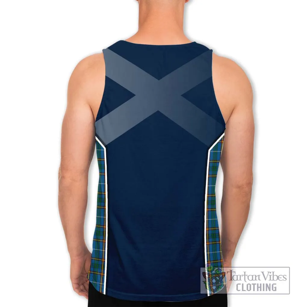 Bain Tartan Men's Tank Top with Family Crest and Lion Rampant Vibes Sport Style