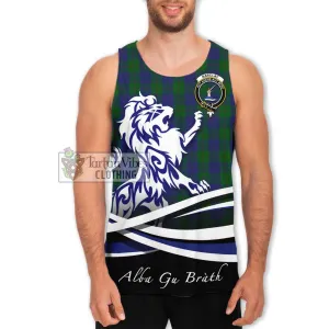 Barclay Tartan Men's Tank Top with Alba Gu Brath Regal Lion Emblem