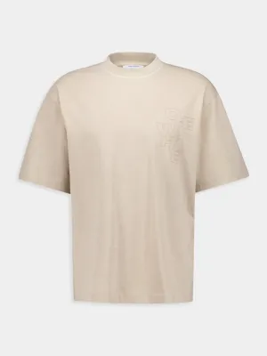 Beige Outline Arrow Skate T-Shirt