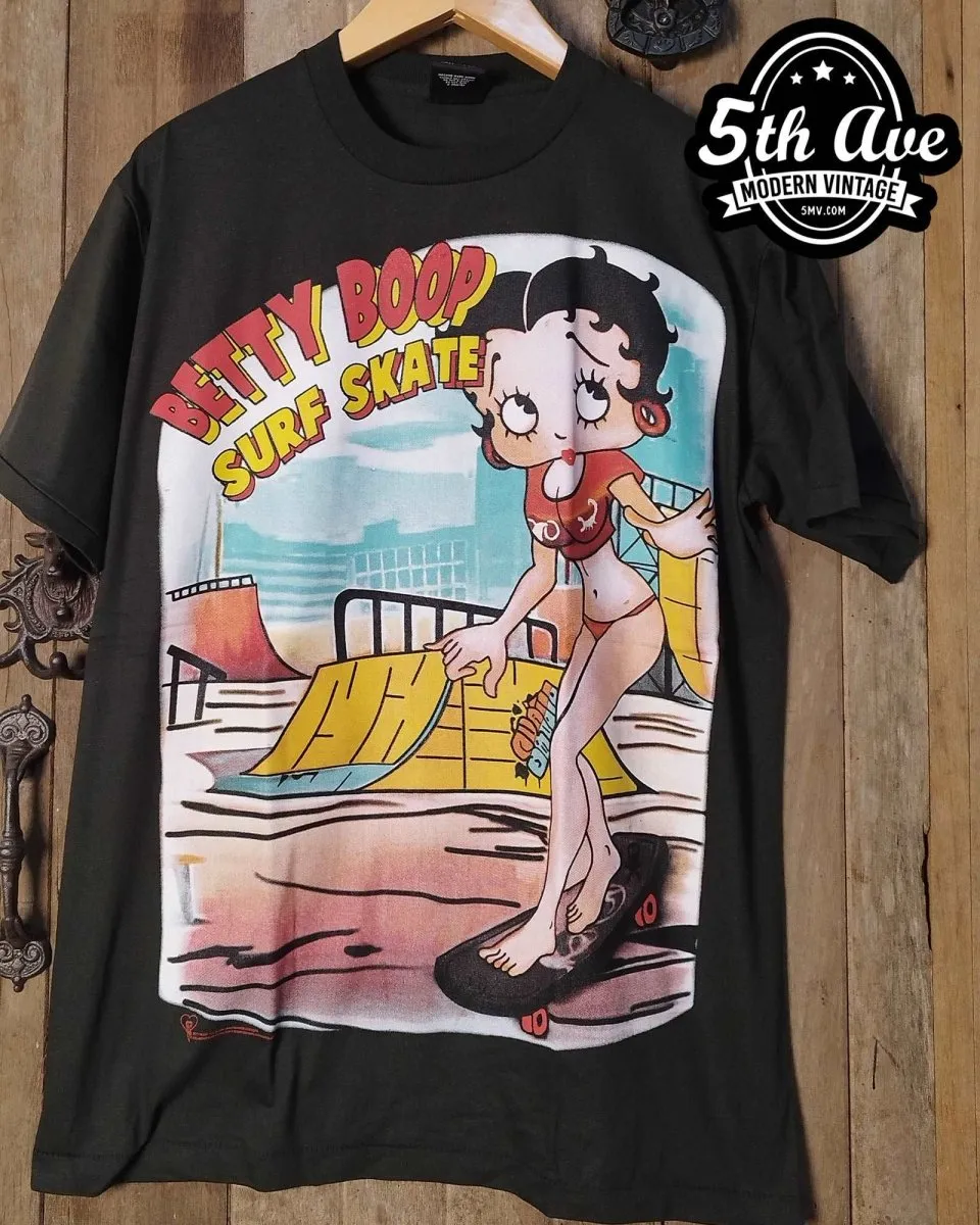 Betty Boop I'm Good at Surf Skate - AOP all over print New Vintage Animation T shirt