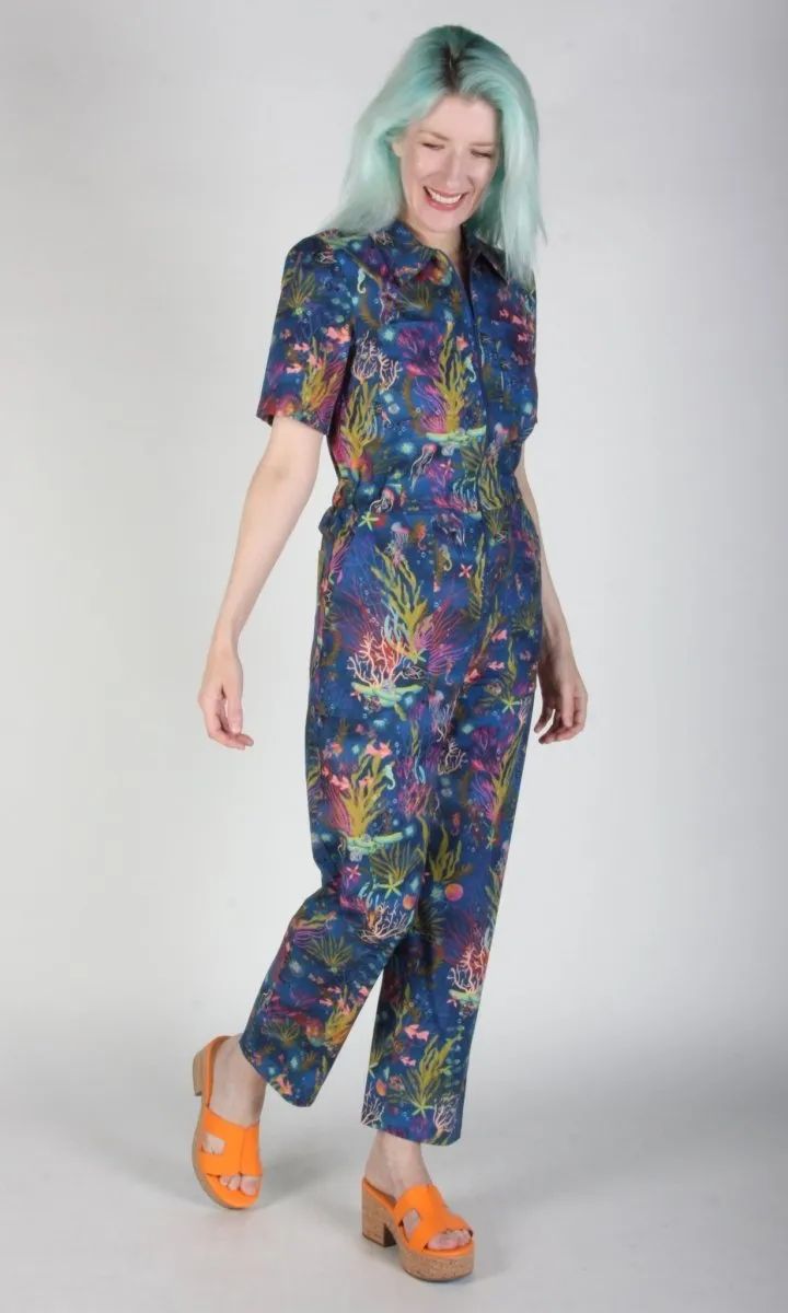 Birds of North America Twillick Jumpsuit - Undersea Gardens (Online Exclusive)