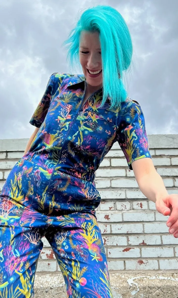 Birds of North America Twillick Jumpsuit - Undersea Gardens (Online Exclusive)