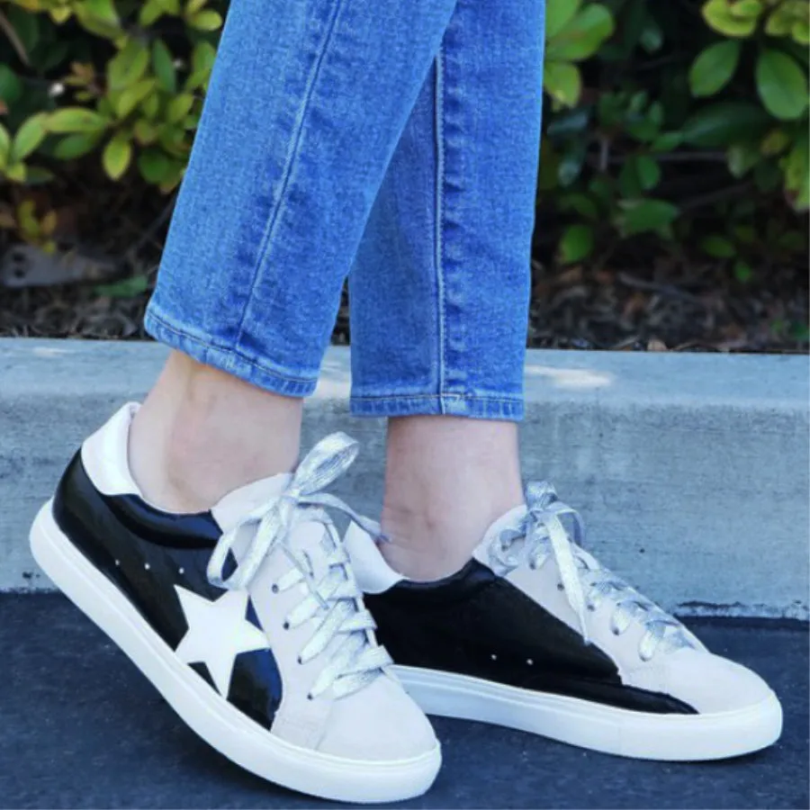 Black Metallic Star Sneaker