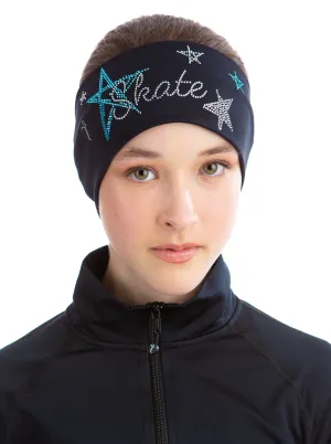 Black Skate Like a Star Headband - Turquoise