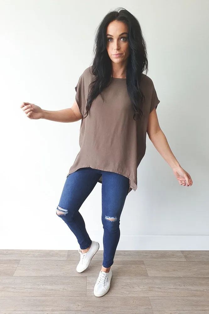 Boho Australia Jane Scoop Top Khaki