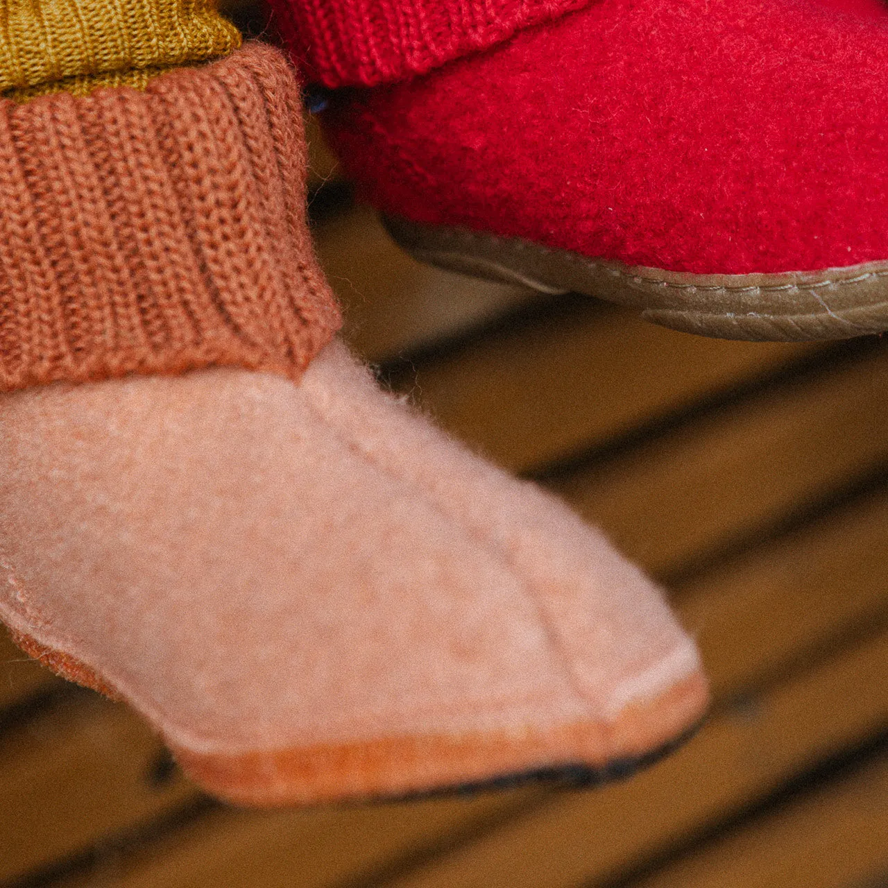 Boiled Wool Slipper Boots - Karl - Antique Rose (Kids 21-35)