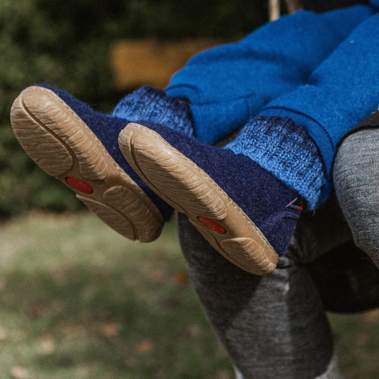 Boiled Wool Slipper Boots - Toni - Teal (Kids 23-35)