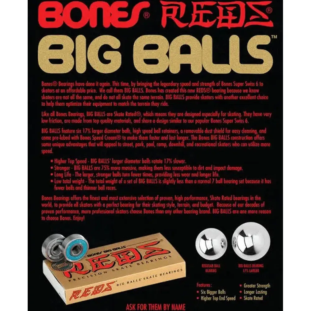 Bones Bearings Big Balls Reds