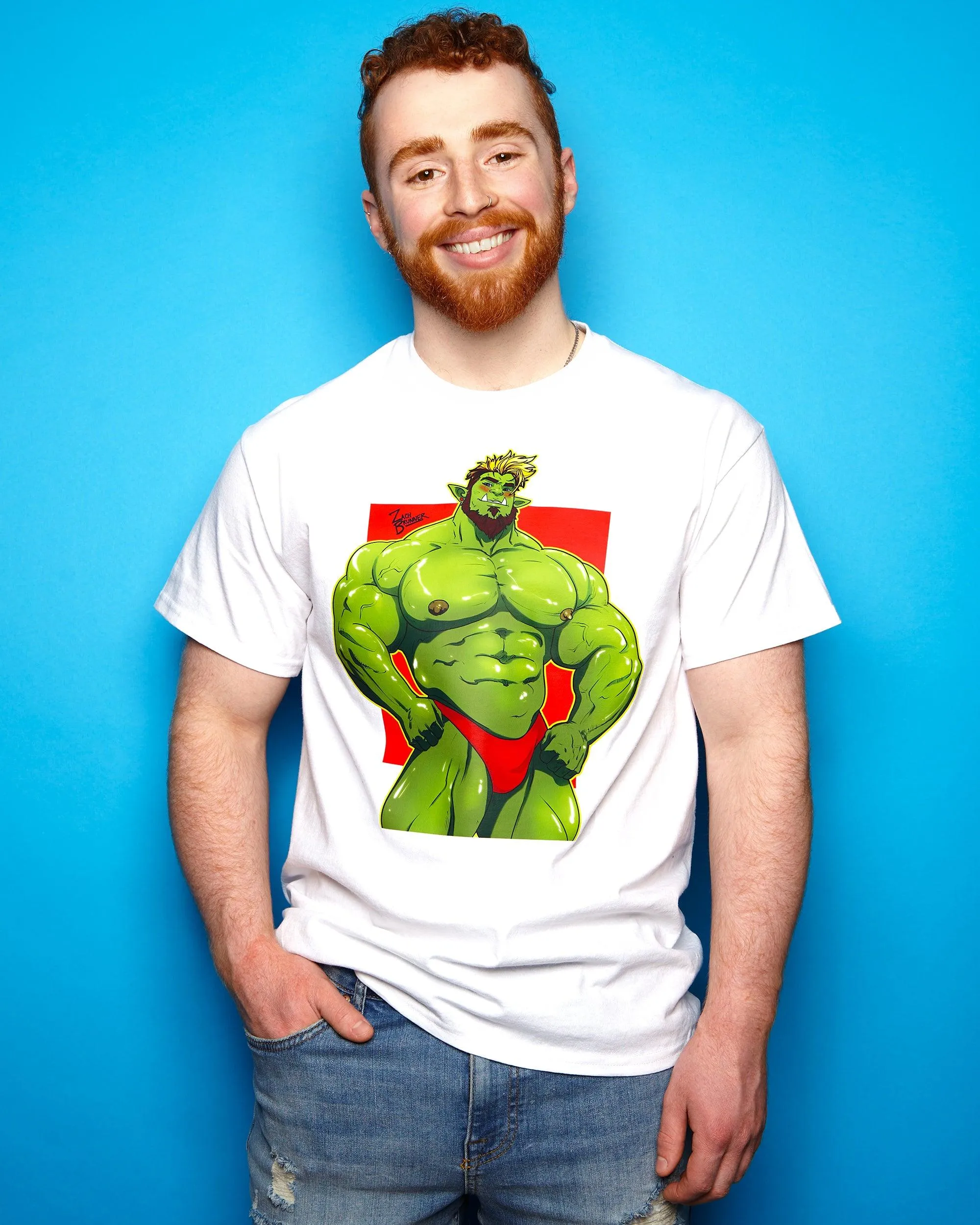 Brak the beefy orc! on white - tshirt