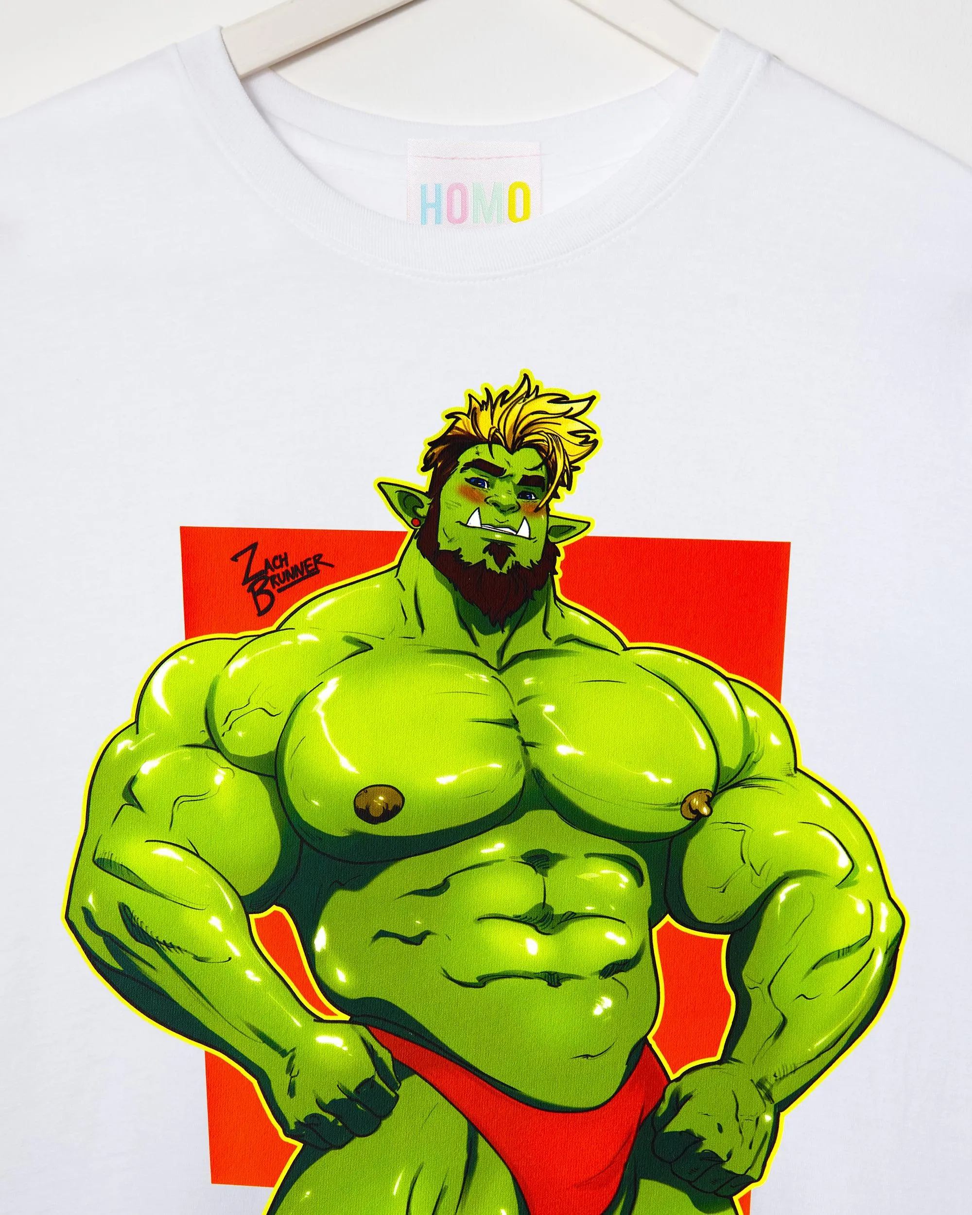 Brak the beefy orc! on white - tshirt