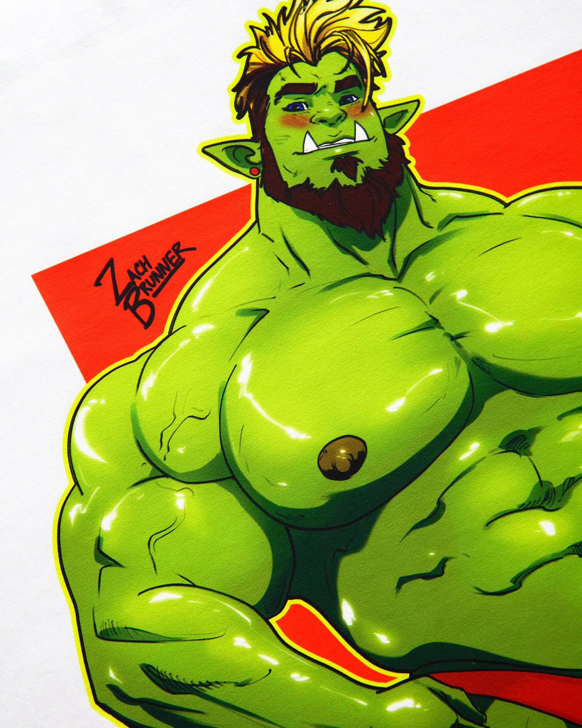 Brak the beefy orc! on white - tshirt