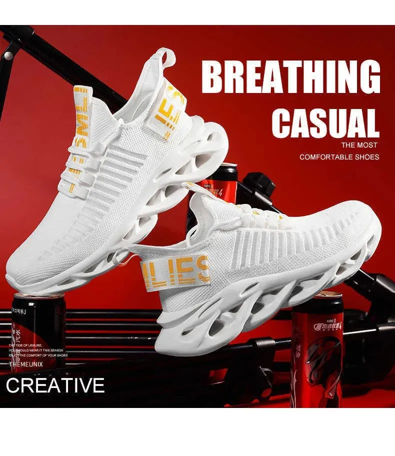 Breathable Knit Walking Sneakers Lightweight Athletic Shoes Comfortable Low Top Sports Gym Trainers | G101