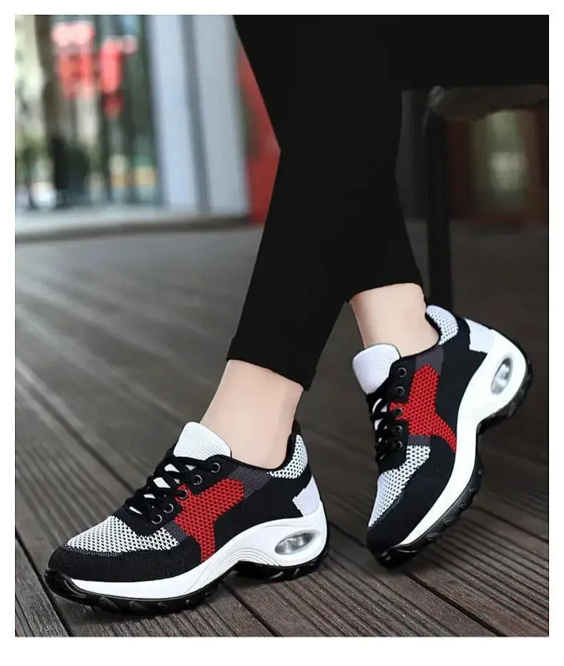 Breathable Lace-Up Platform Sport Shoes for Women