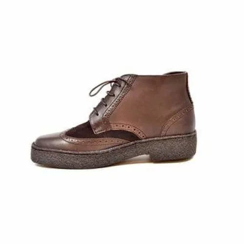 British Walkers Playboy Wingtips Limited Edition Men's Brown Leather and Suede High Top Boots