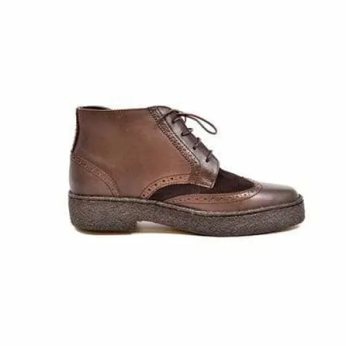 British Walkers Playboy Wingtips Limited Edition Men's Brown Leather and Suede High Top Boots