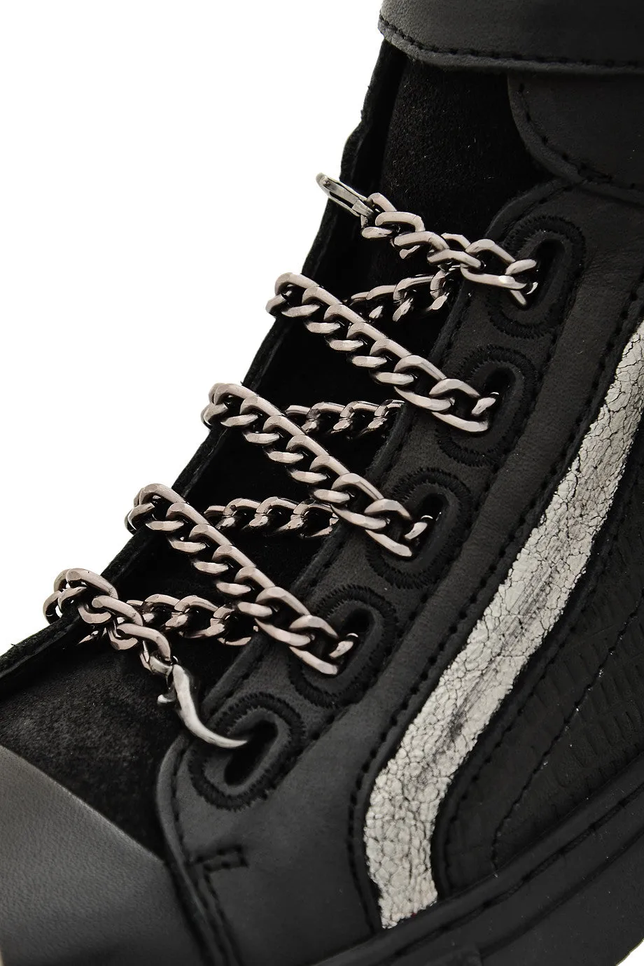 BRONX BERENICE Black Chain Ankle Sneakers