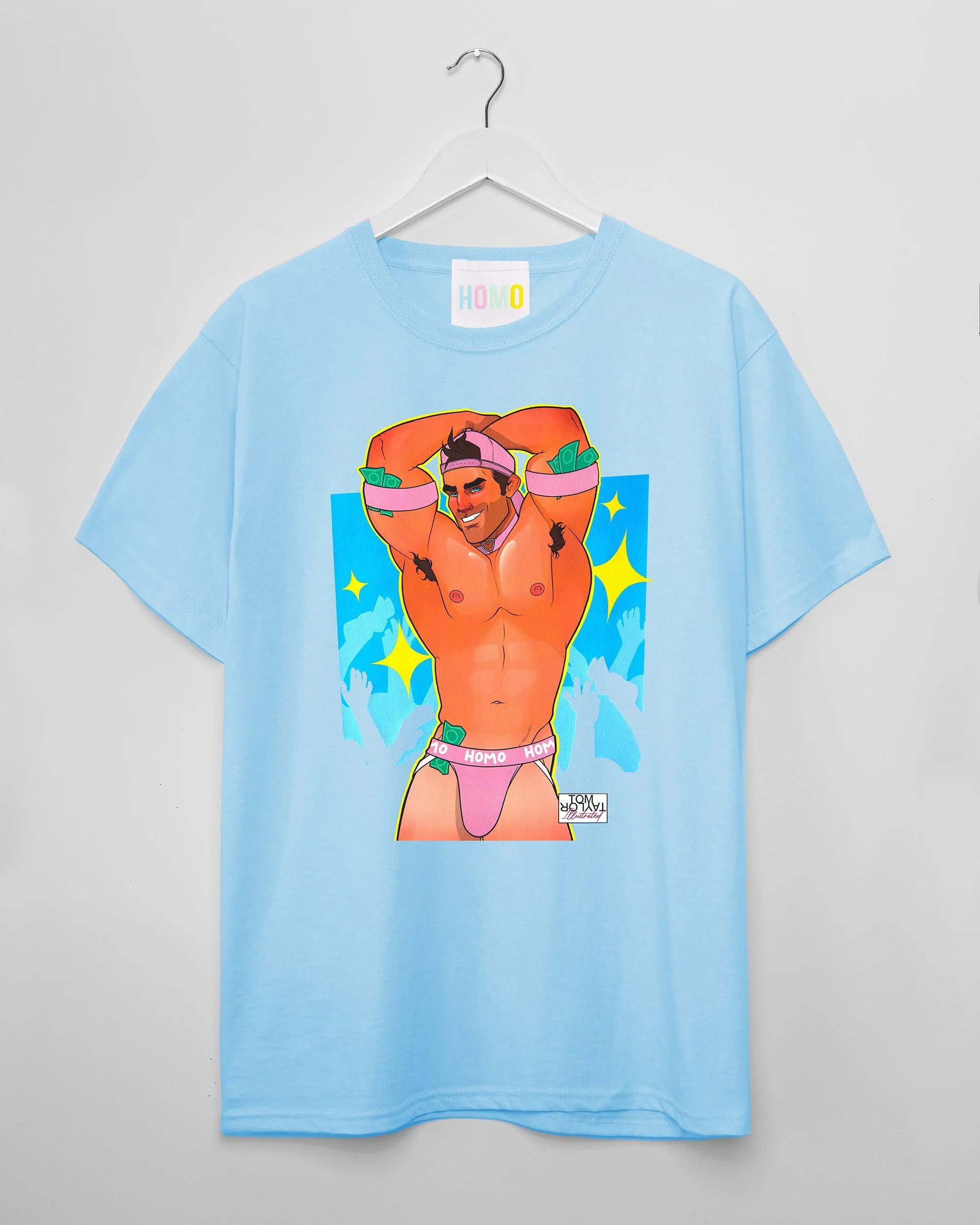 Bryce the gogo dancer- blue tshirt