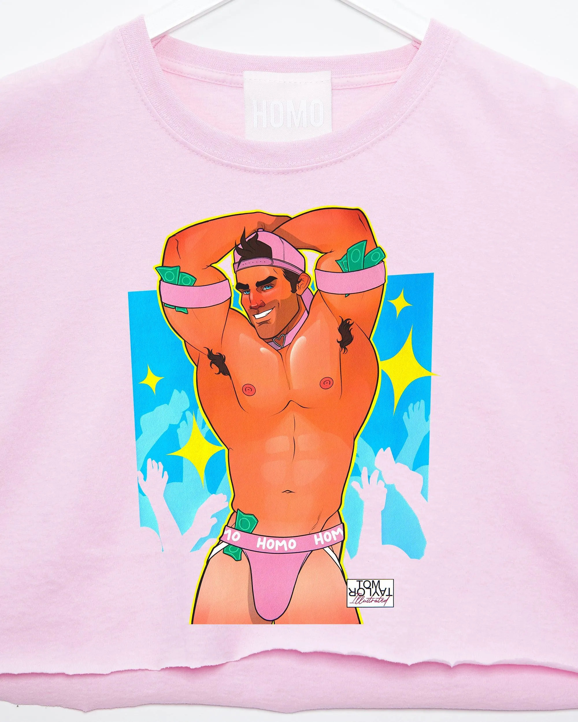 Bryce the gogo dancer - pink crop top