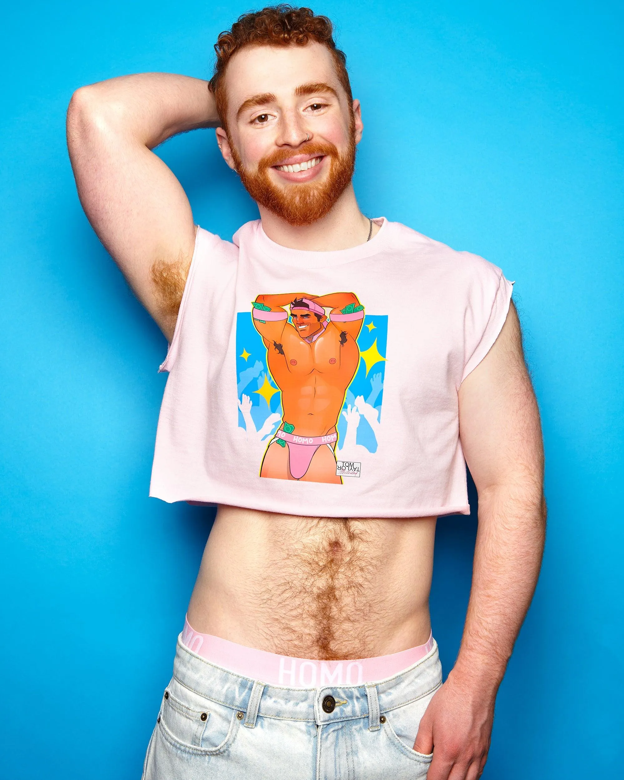 Bryce the gogo dancer - pink crop top