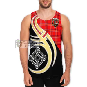 Burnett Modern Tartan Men's Tank Top with Family Crest and Celtic Symbol Style