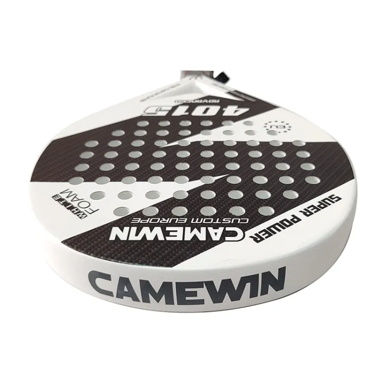 CAMEWIN 4015 Carbon Fiber Beach Tennis Racket Soft EVA Face Tennis Paddle(White)