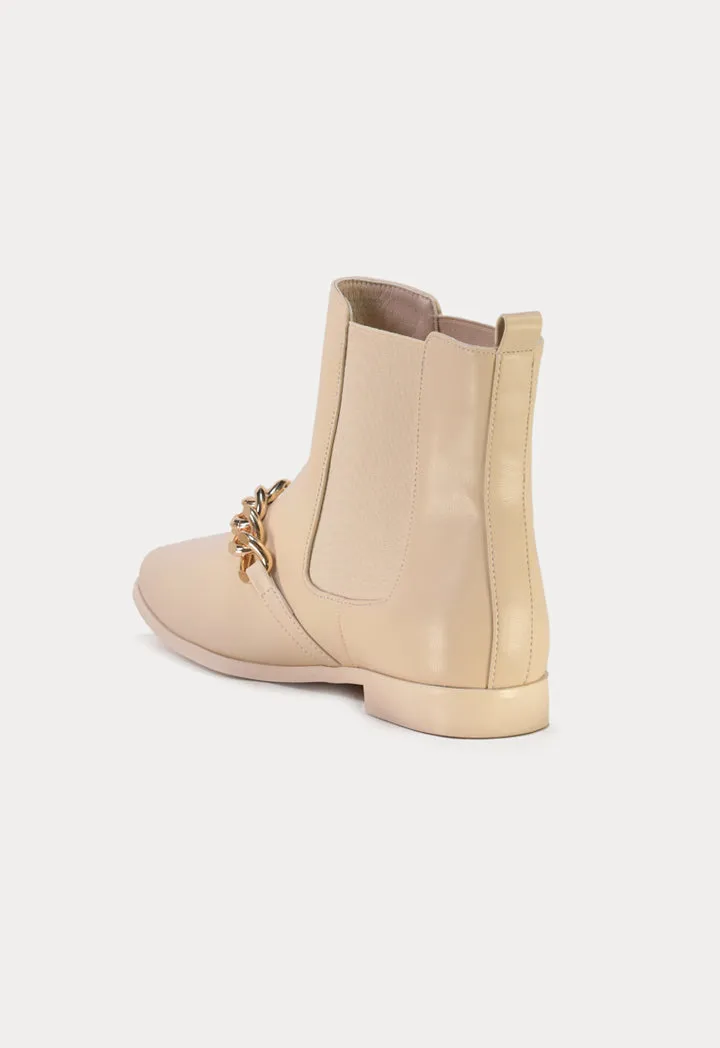 Chunky Chain Vamp Embellished Chelsea Boots