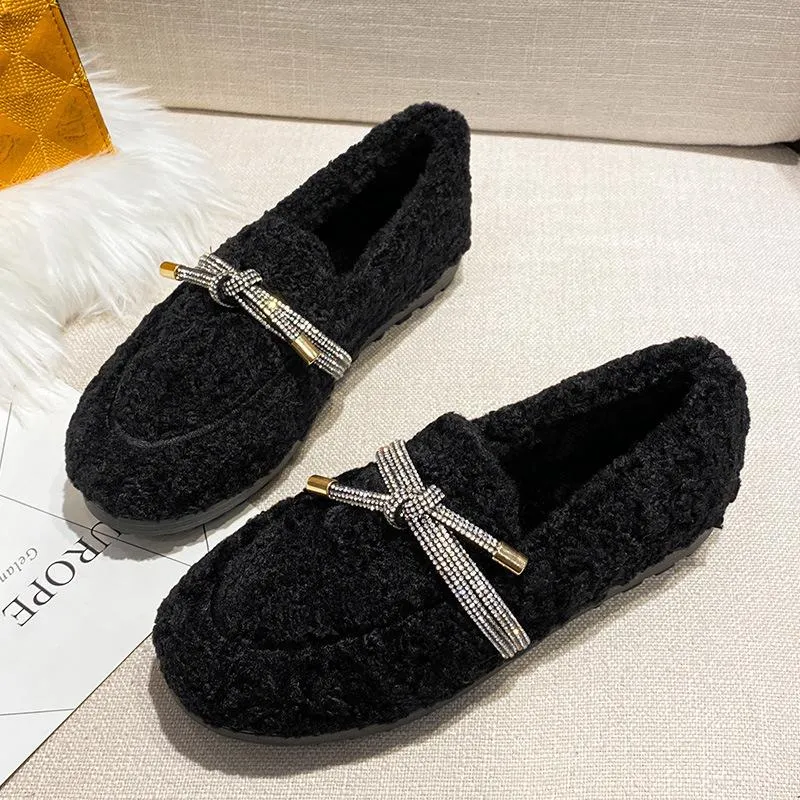 Cilool Furry Flats Loafers Fu62